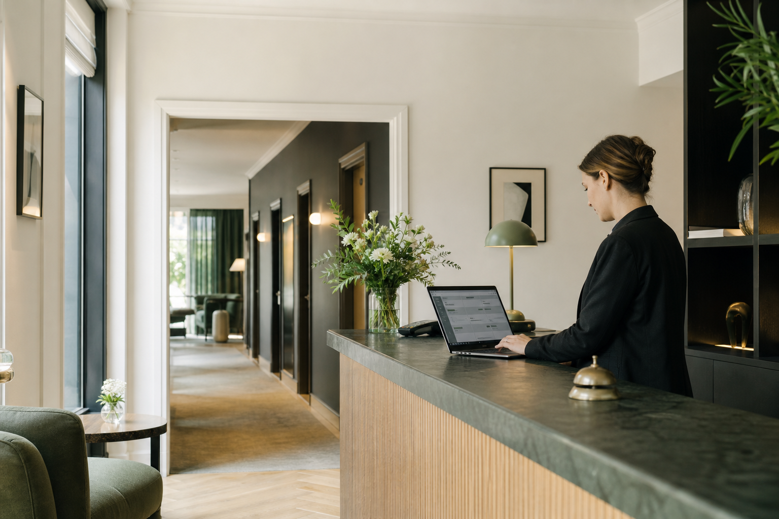 NexTrip ilə otaq hazırlığını idarə edən kiçik hotel meneceri